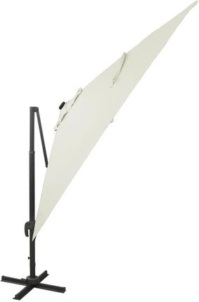 Vidaxl Parasol Wiszący Z Lampkami Led I Słupkiem Piaskowy 300Cm 312344 - zdjęcie 3