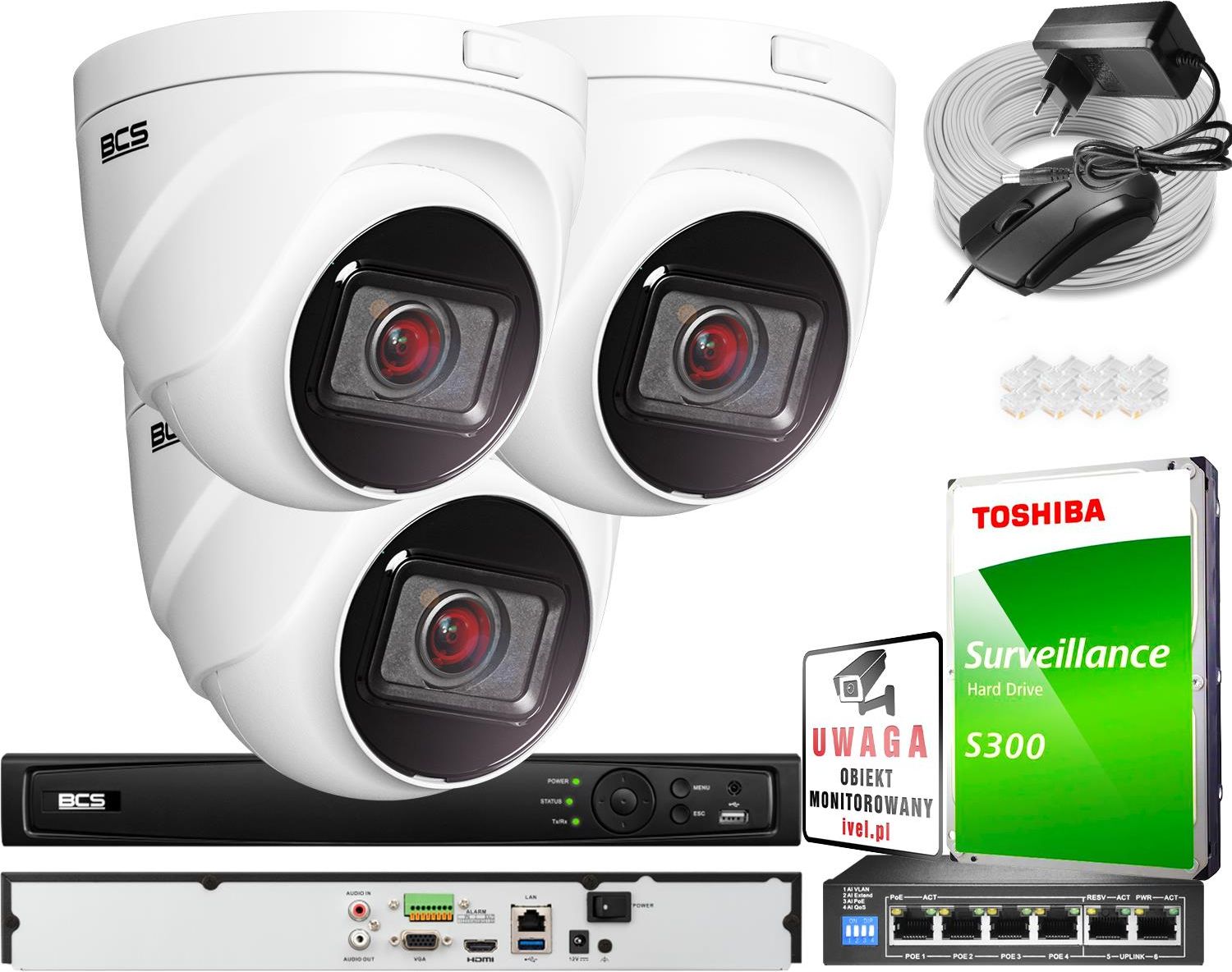 Zestaw Do Monitoringu Bcs View Zestaw Monitoringu 5 Mpx Ir 30M Detekcja