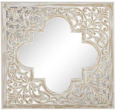 Dkd Home Decor Lustro Ścienne Brązowy Mdf Biały 90X3X90 Cm 16593693