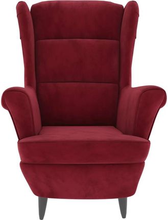 Vidaxl Fotel Uszak Z Podnóżkiem, Winna Czerwień, Obity Aksamitem 13452-3115936 - zdjęcie 2