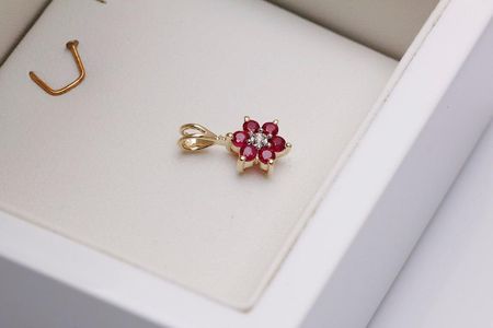 Złoty wisiorek WZD1169 - Diament - zdjęcie 2