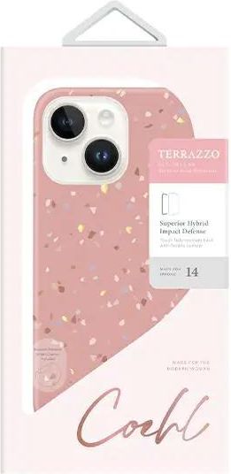 UNIQ etui Coehl Terrazzo iPhone 14 6 1 różowy coral pink 802728