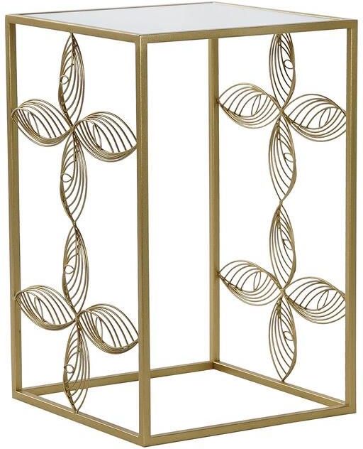 Dkd Home Decor Emaga Stolik Lustro Kwiat Złoty Metal 38X38X59 5 Cm