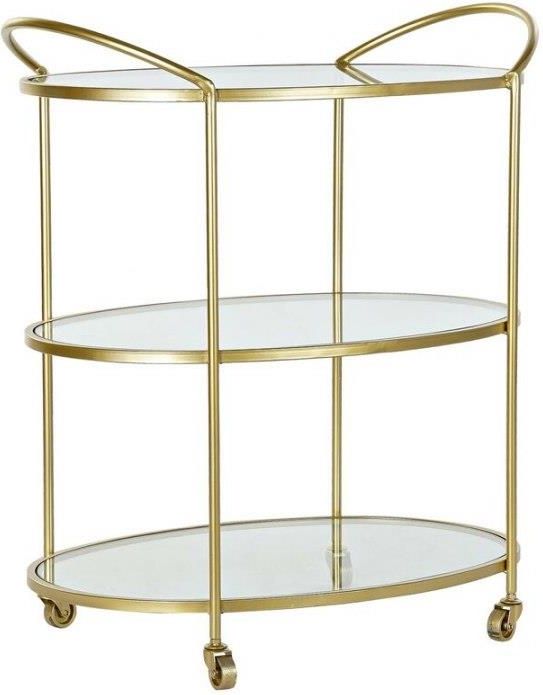 Dkd Home Decor Servírovací Vozík Szkło Złoty Metal 69X45 5X76Cm 517019