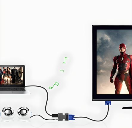 Przejściówka Adapter Konwerter Hdmi Do Vga + Audio - zdjęcie 4