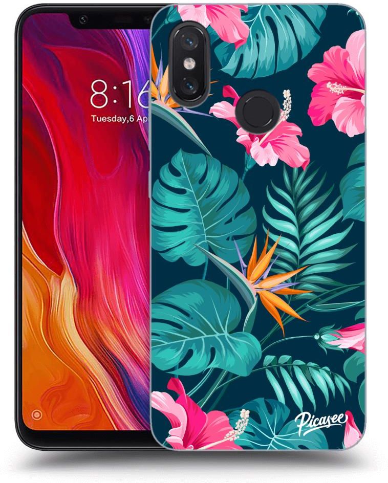 Silikonowe Czarne Etui Na Xiaomi Mi 8 Pink Monstera 770090220