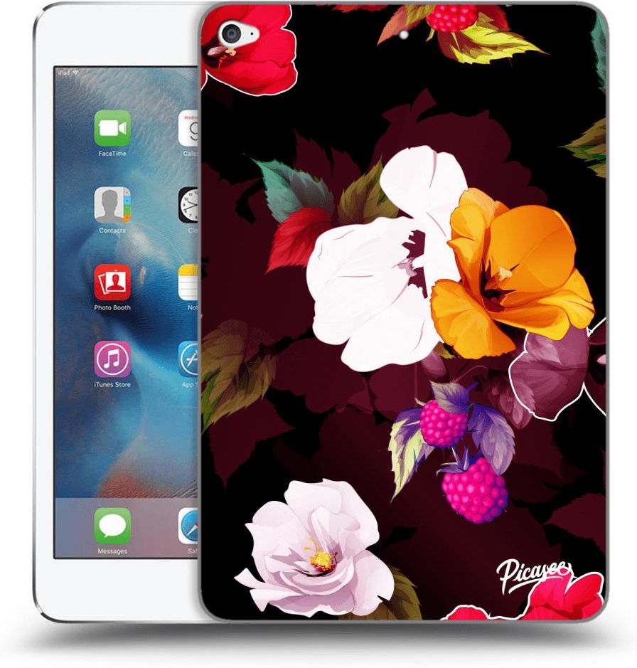 Silikonowe Czarne Etui Na Apple Ipad Mini Flowers And Berries