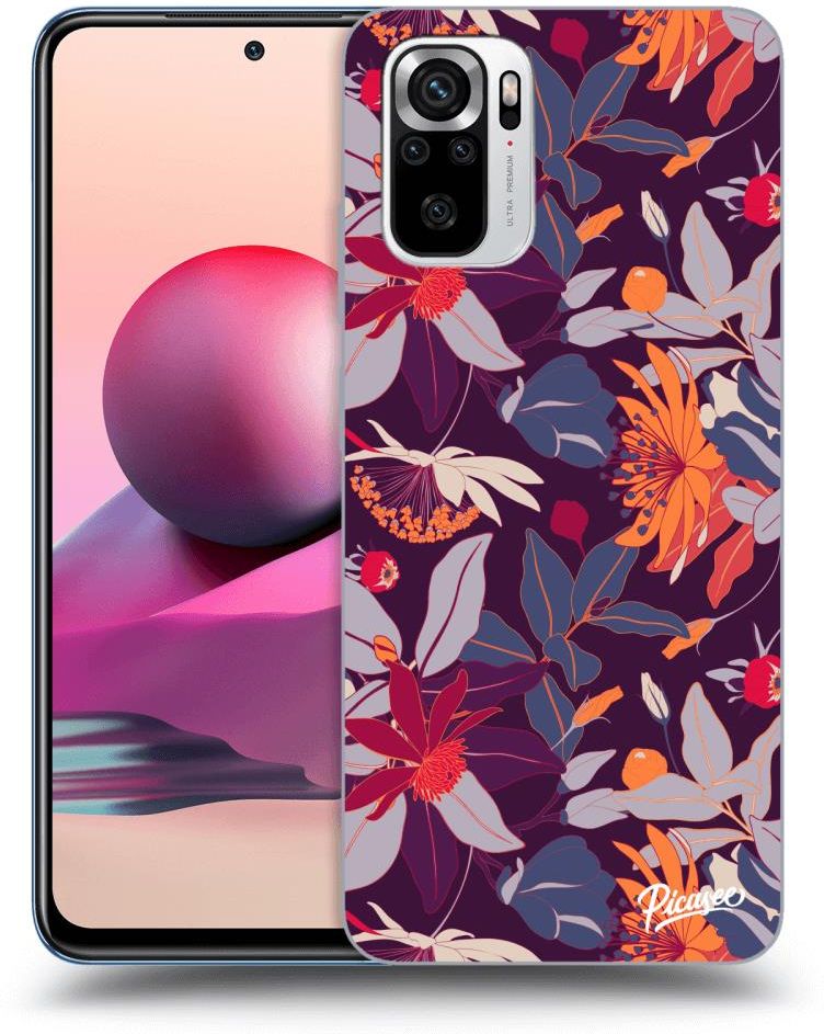 Silikonowe Przeźroczyste Etui Na Xiaomi Redmi Note 10S Purple Leaf