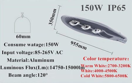 Latarnia Lampa Uliczna Pprzemysłowa Led 150 W Wwa - zdjęcie 6