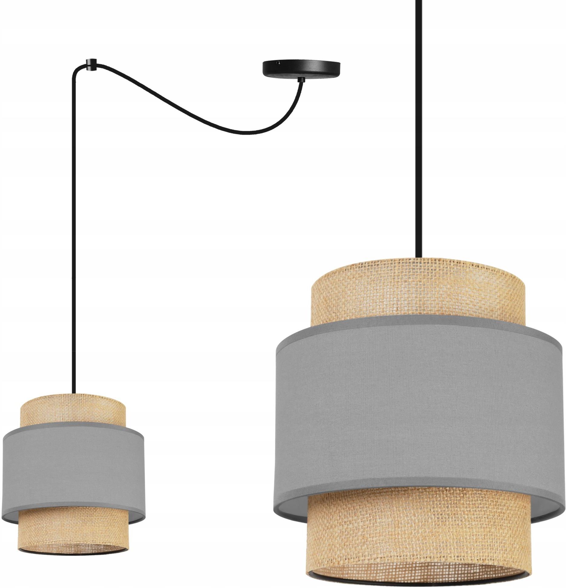 Light Home Lampa Wisząca Żyrandol Sufitowa Abażur Boho Juta