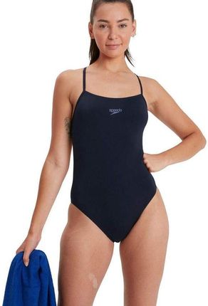 Speedo Strój Pływacki Jednoczęściowy Damski Eco Endurance+ Medalist Thinstrap Niebieski - zdjęcie 2