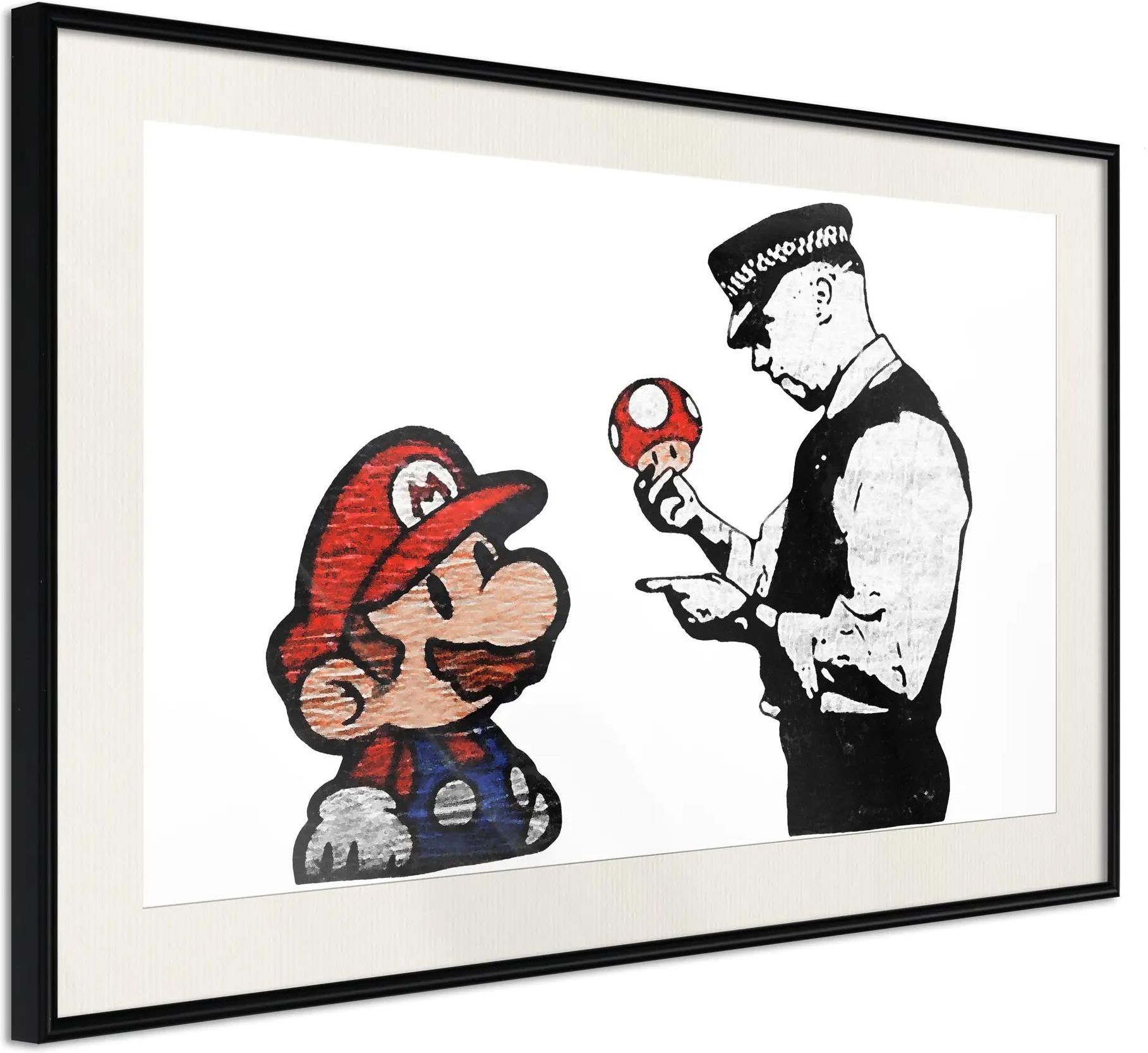 Plakat Banksy Mario And Copper X Rama Czarna Z Passe Partout