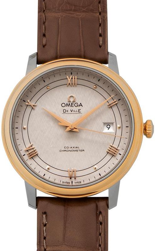 Omega De Ville Prestige Co Axial Mm Automatic Silver Dial Red Gold