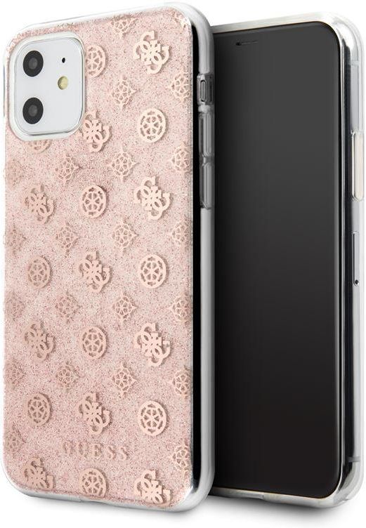 Guess 4G Peony Solid Glitter Etui iPhone 11 różowy Etui na