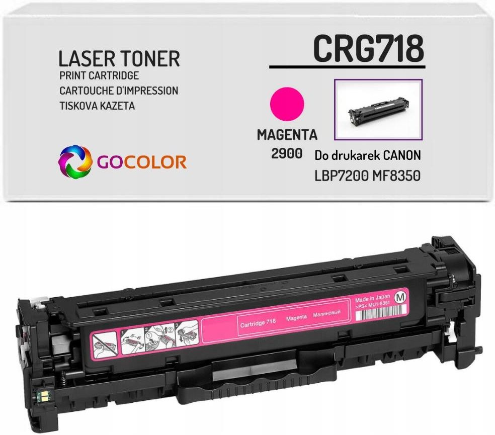 GOCOLOR TONER DO CANON CRG718 MF8540CDN MF8350CDN MAGENTA Opinie I