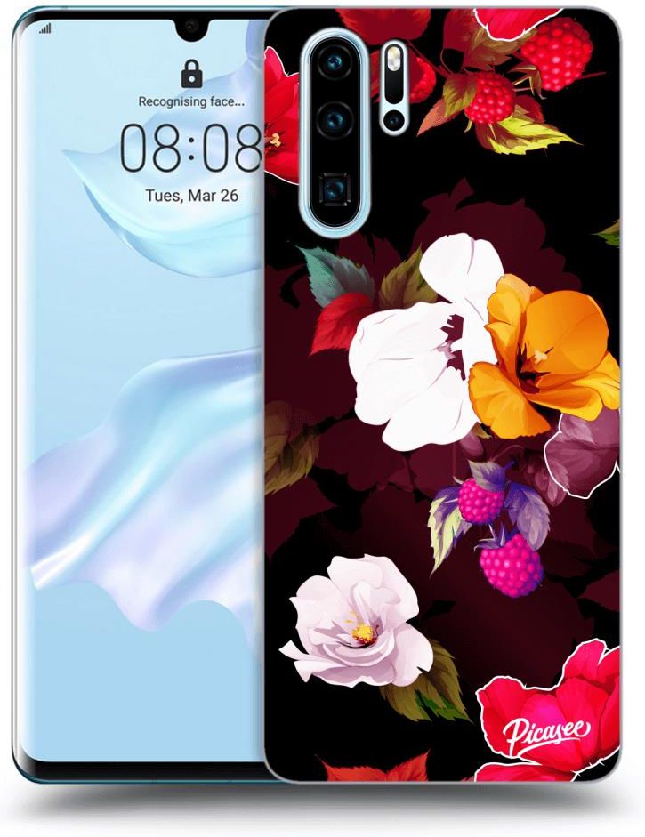 Picasee Silikonowe Czarne Etui Na Huawei P30 Pro Flowers And Berries