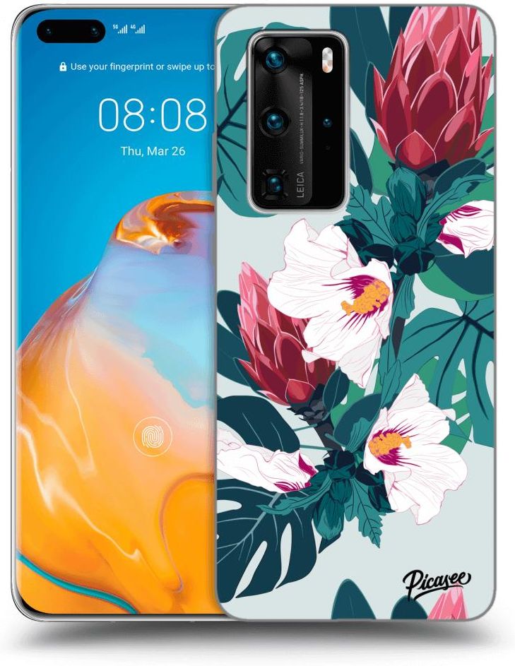 Picasee Silikonowe Czarne Etui Na Huawei P40 Pro Rhododendron Etui Na