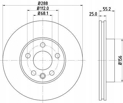 Tarcza Hamulcowa Hella 2Szt Tarcza Hamulcowa 53963Pro Hc Vw Sharan 8Dd