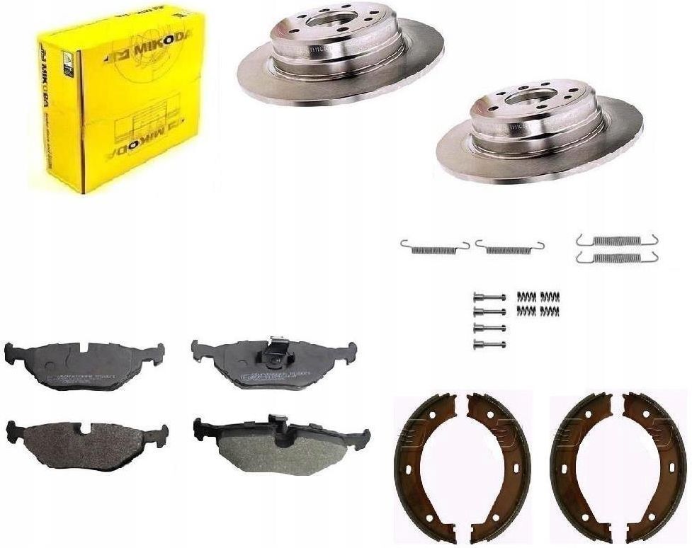 Tarcza hamulcowa Atm Mikoda Tarcze Klocki Szczęki Bmw 5 E34 Tył Kpl