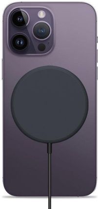Crong MagSpot Wireless Charger - Aluminiowa ładowarka MagSafe 15W (Graphite) - zdjęcie 2