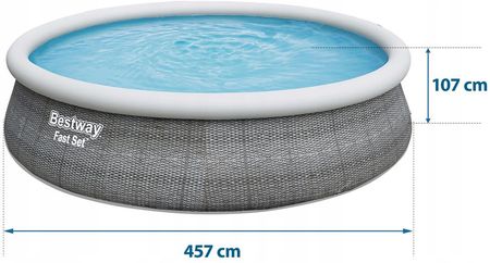 Basen Bestway Fast Set 57372 457 cm x 107 cm - zdjęcie 3