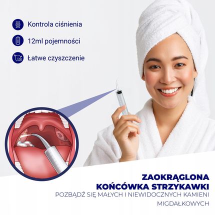 Kamienie migdałkowe białe gródki w gardle detryt - zdjęcie 2