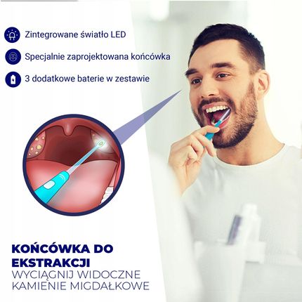 Kamienie migdałkowe białe gródki w gardle detryt - zdjęcie 6