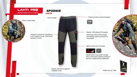 Lahti Pro Spodnie robocze Stretch rozm. XL - zdjęcie 2