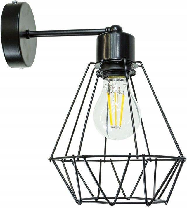 Lampa Led One Lampa Kinkiet E27 Ścienny Stały Loft Drut Brylant