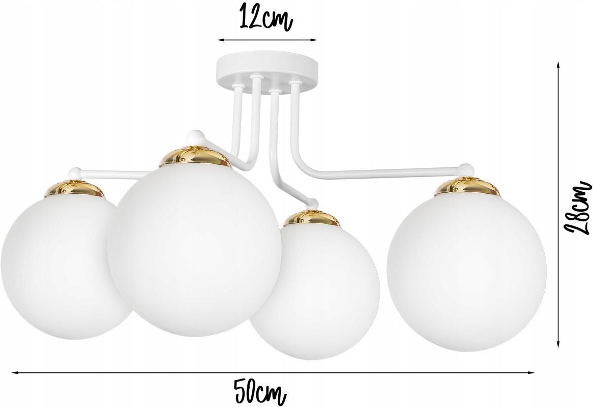 Glimex Lampa Sufitowa Wisząca Szklana Kule Złota Loft Led Lmsz4B