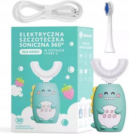 Szczoteczka elektryczna 360 dla dzieci U-shape 2w1 – Zielona - zdjęcie 2