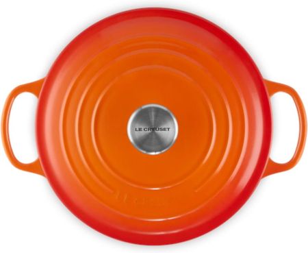 Le Creuset Głęboka Okrągła Brytfanna Żeliwo 24cm 5L Płomienna - zdjęcie 2