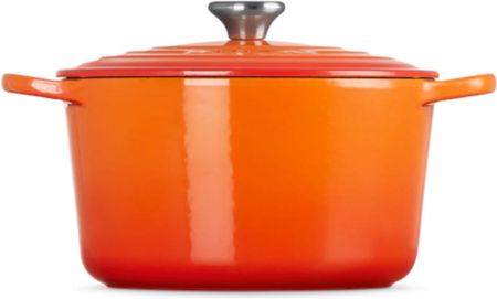 Le Creuset Głęboka Okrągła Brytfanna Żeliwo 24cm 5L Płomienna - zdjęcie 3