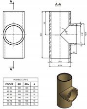 System kominkowy Scheier Wkład Ceramiczny Komin Trójnik 180 Spalin