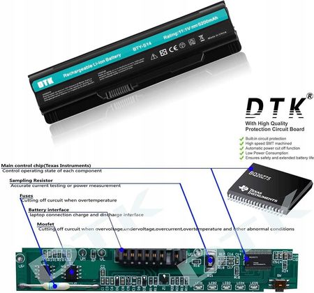 INNA DTK BATERIA BTY-S14 DO LAPTOPÓW MSI AKOYA BTYS14 - zdjęcie 2