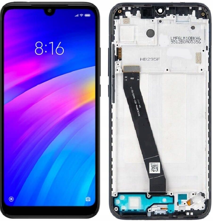 Podzespoły do telefonu Wyświetlacz LCD do Xiaomi Redmi 7 czarny z ramką