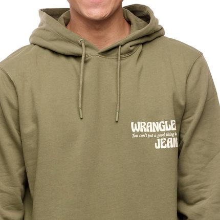 WRANGLER SLOGAN HOODIE DEEP GREEN W666ILX1X - zdjęcie 2