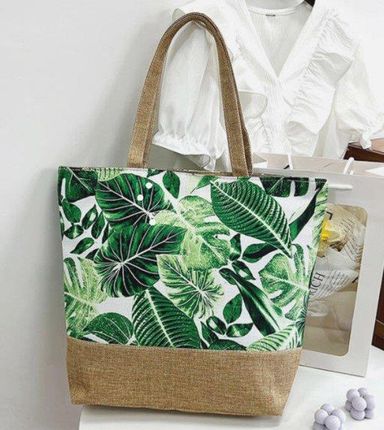 TOREBKA DAMSKA torba duża BOHO liście PLAŻOWA - zdjęcie 4
