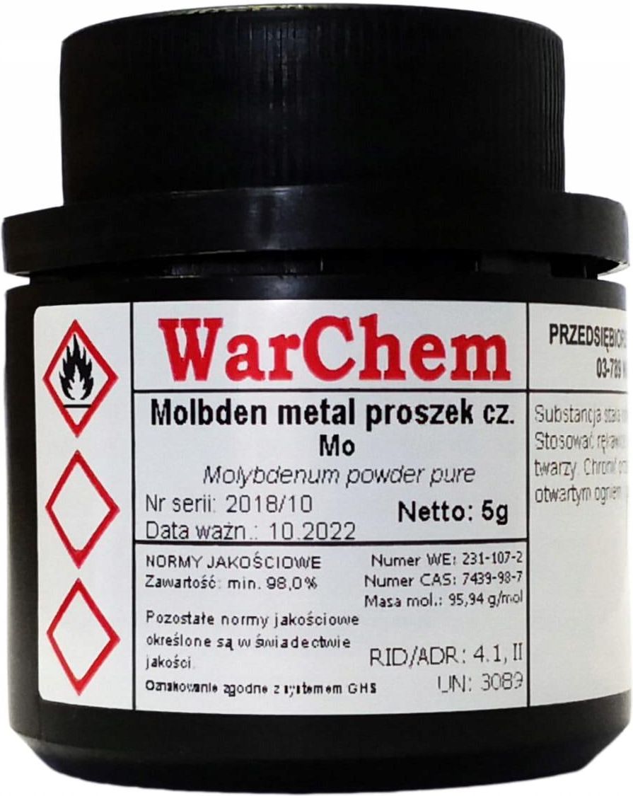 Drobne Akcesoria Medyczne Warchem Molibden Metal Proszek 5G 48502