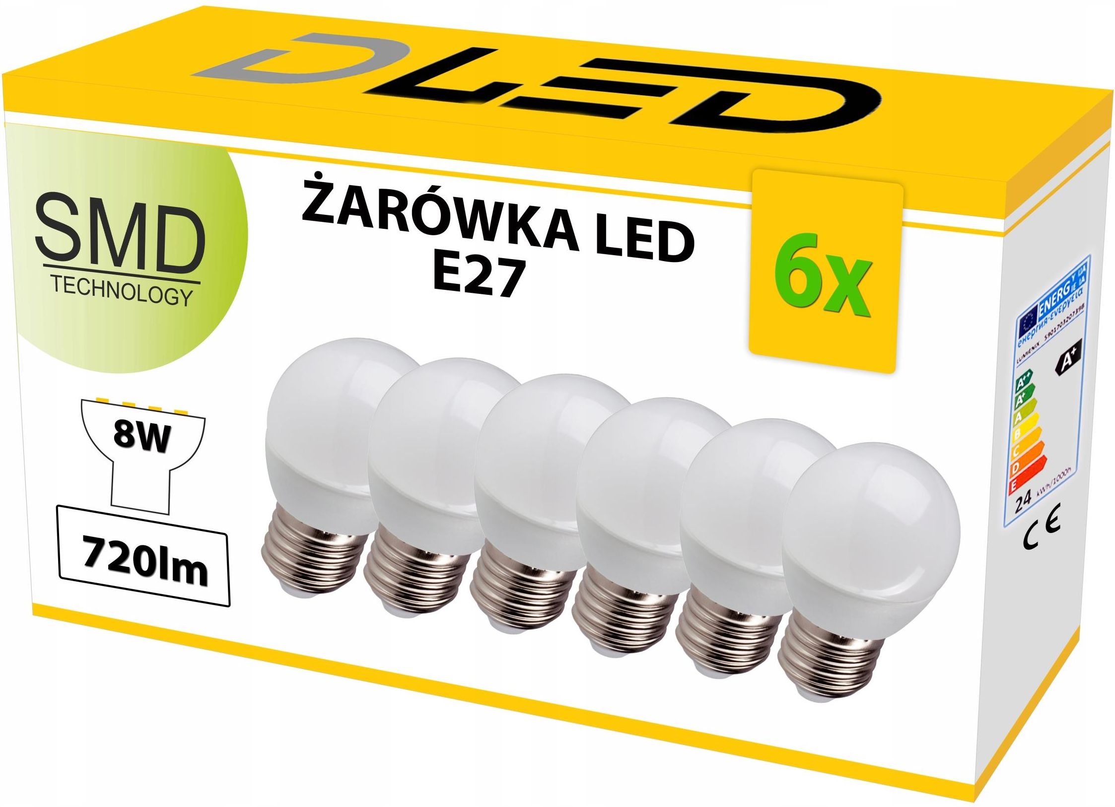 Lumenix 6X Żarówka Led E27 720Lm 8W 80W Kulka Neutralna 3174 6