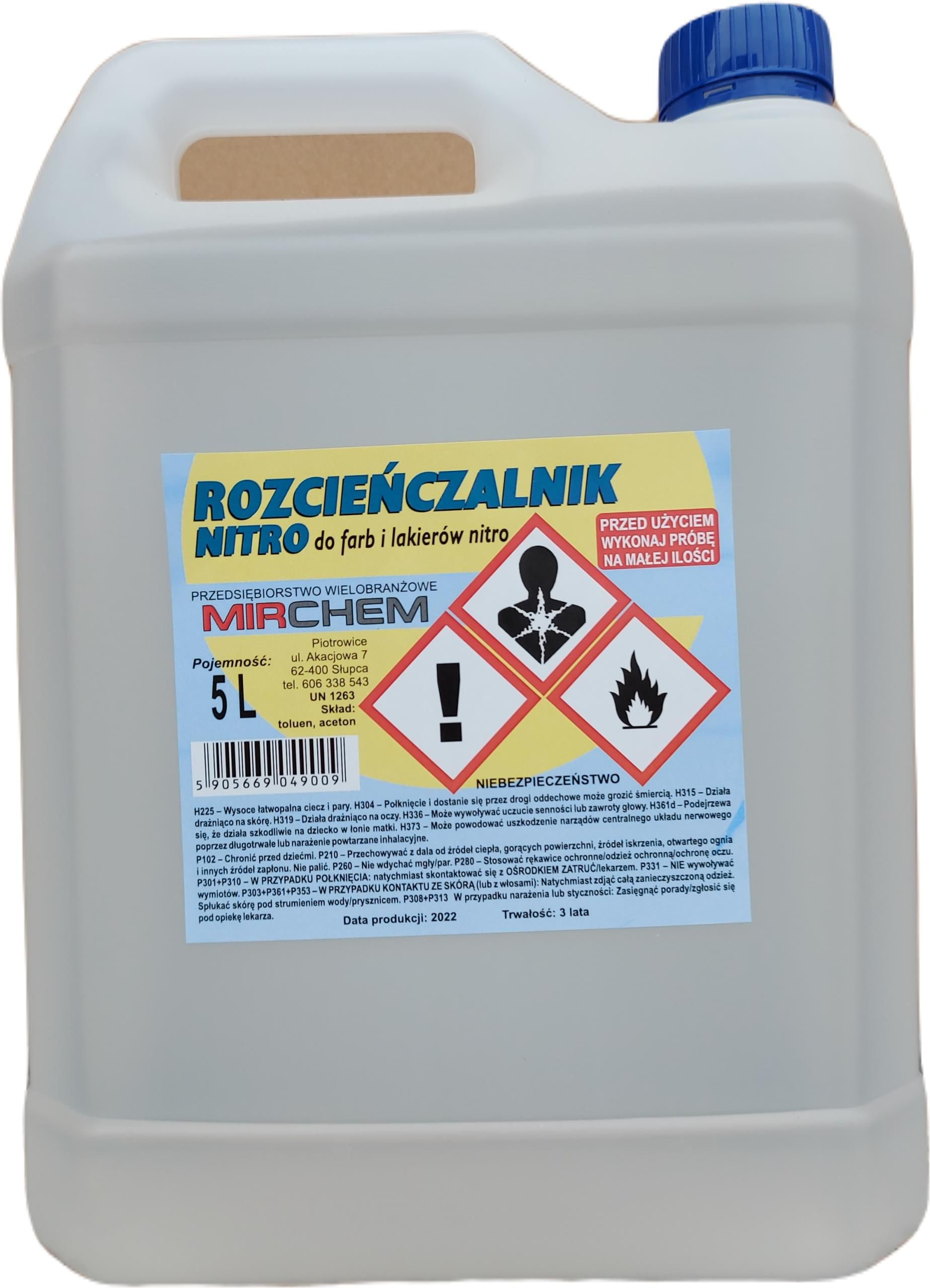 Rozcieńczalnik Nitro Rozpuszczalnik Mirchem 5L Opinie i ceny na Ceneo pl