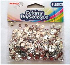 Zdjęcie Cekiny błyszczące koła łamane 6 mm 10g srebrne - Kruszwica