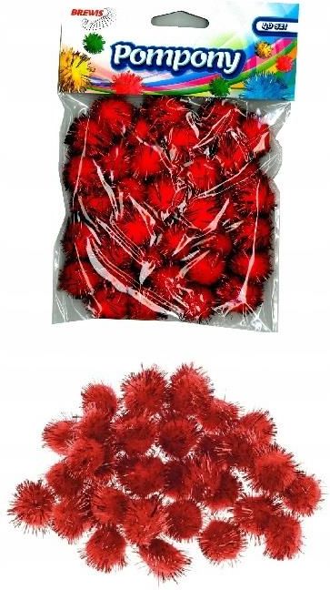 Zdjęcie Pompony POM24 metaliczne 2 cm czerwone - Barczewo