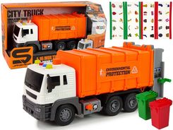 Zdjęcie Leantoys Śmieciarka Napęd Frykcyjnym Efekty Dźwiękowe Pomarańczowa 1:16 Segregowanie - Stepnica