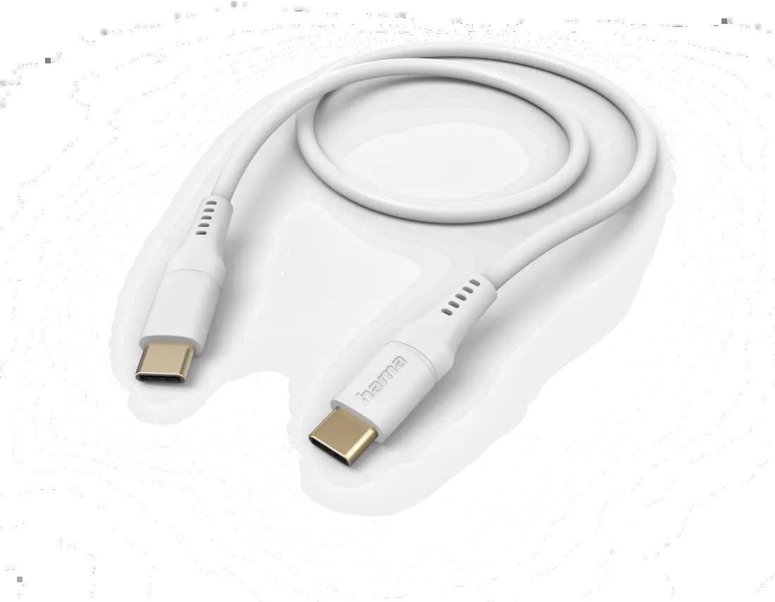 Hama Flexible kabel ładujący USB C USB C 1 5m silikon biały 201577