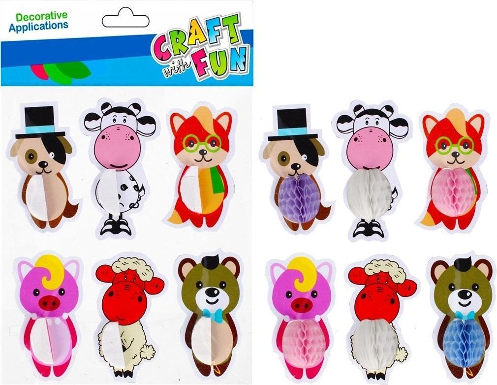 Zdjęcie Ozdoba naklejki zwierzątka harmonijka 6szt Craft with Fun - Zduny