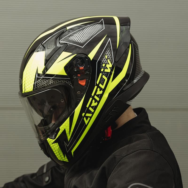 Kask Motocyklowy Ozone Integralny Arrow Black Grey Fluo Yellow Opinie