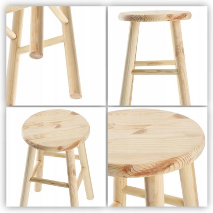 Kadax Taboret Stołek Kuchenny Drewniany Krzesło 46 Cm 12822832698 - zdjęcie 2