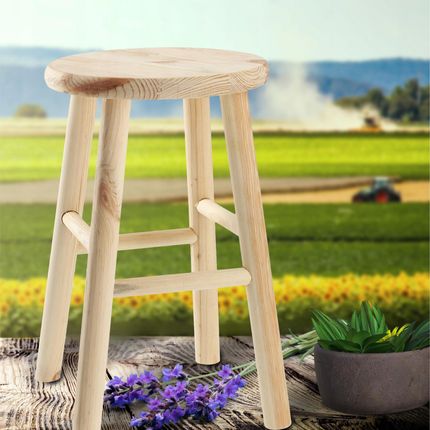 Kadax Taboret Stołek Kuchenny Drewniany Krzesło 46 Cm 12822832698 - zdjęcie 3