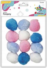 Zdjęcie Pompony akrylowe 4 cm Mix Baby 12 sztuk, Craft-Fun - Radków